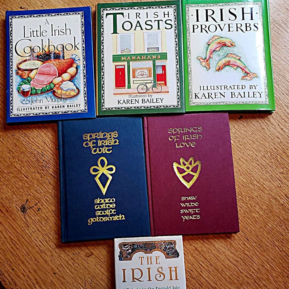 Sweet Vintage Collection of Little Irish Books: Toasts, Proverbs, Wit and More